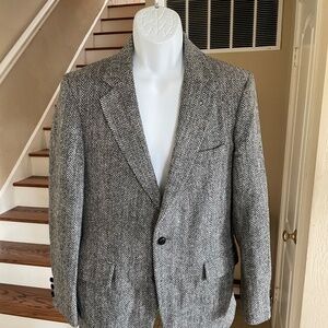 Vtg College Hall 100% Scottish Wool Handwoven Harris Tweed Jacket Sportcoat 38
